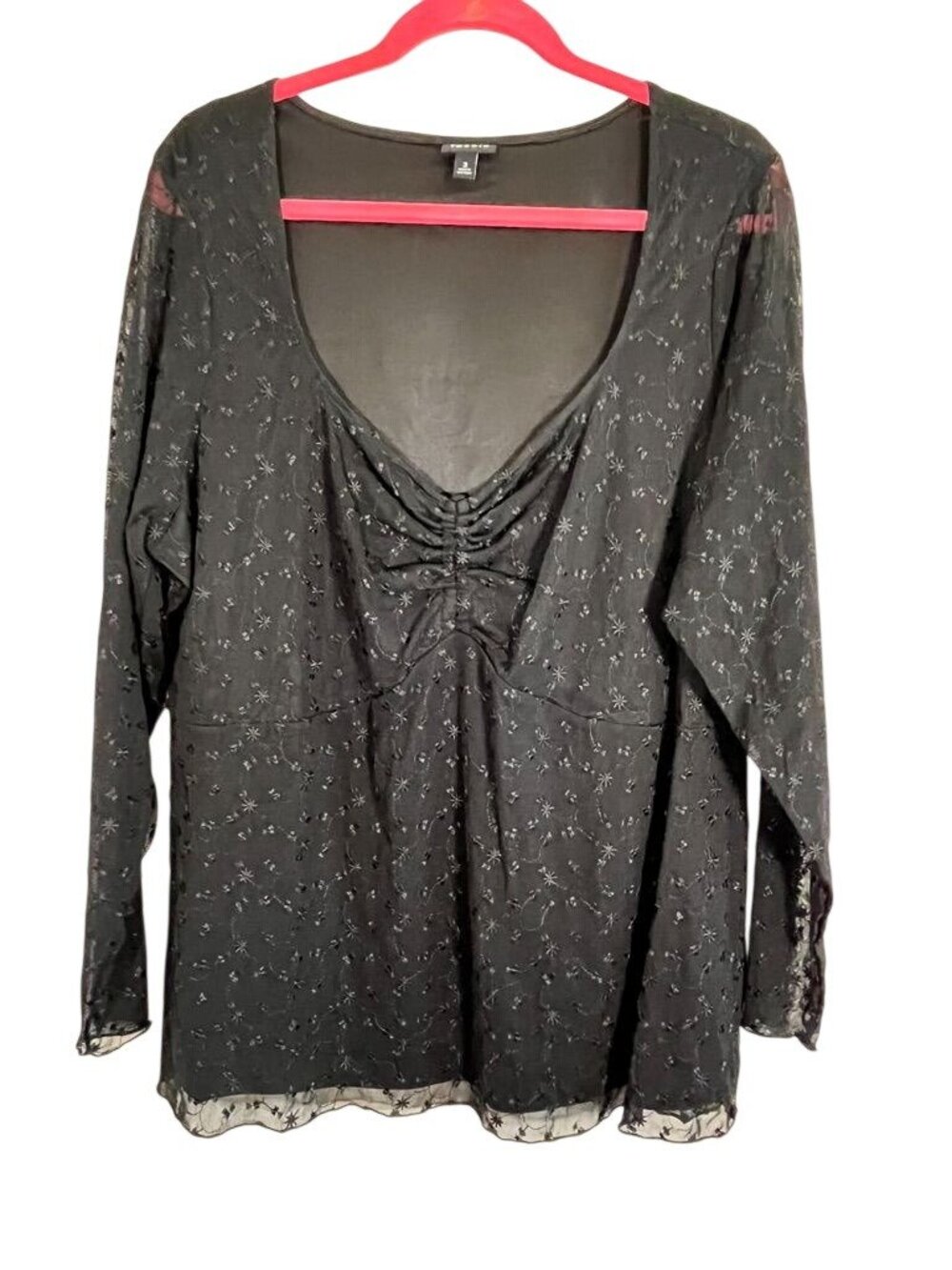 Torrid Floral Sheer Mesh Top 3X Fairy Boho Indie Grunge Preppy Chic Whimsical‎